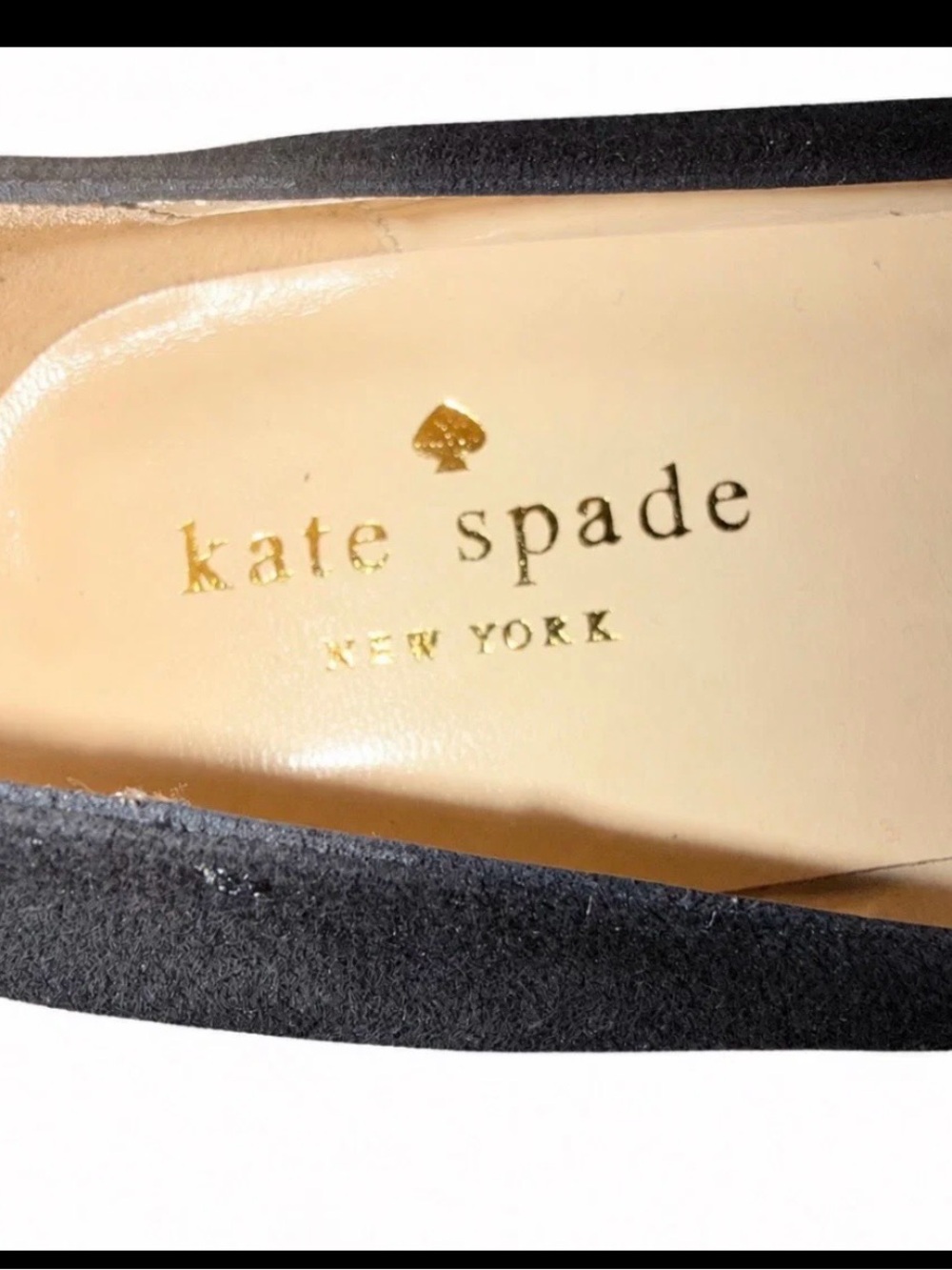 Kate Spade black suede flats with grosgrain jeweled bows - Picture 5 of 9